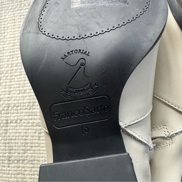 NEW Franco Sarto White Leather Western Booties 10 - Picture 4 of 5